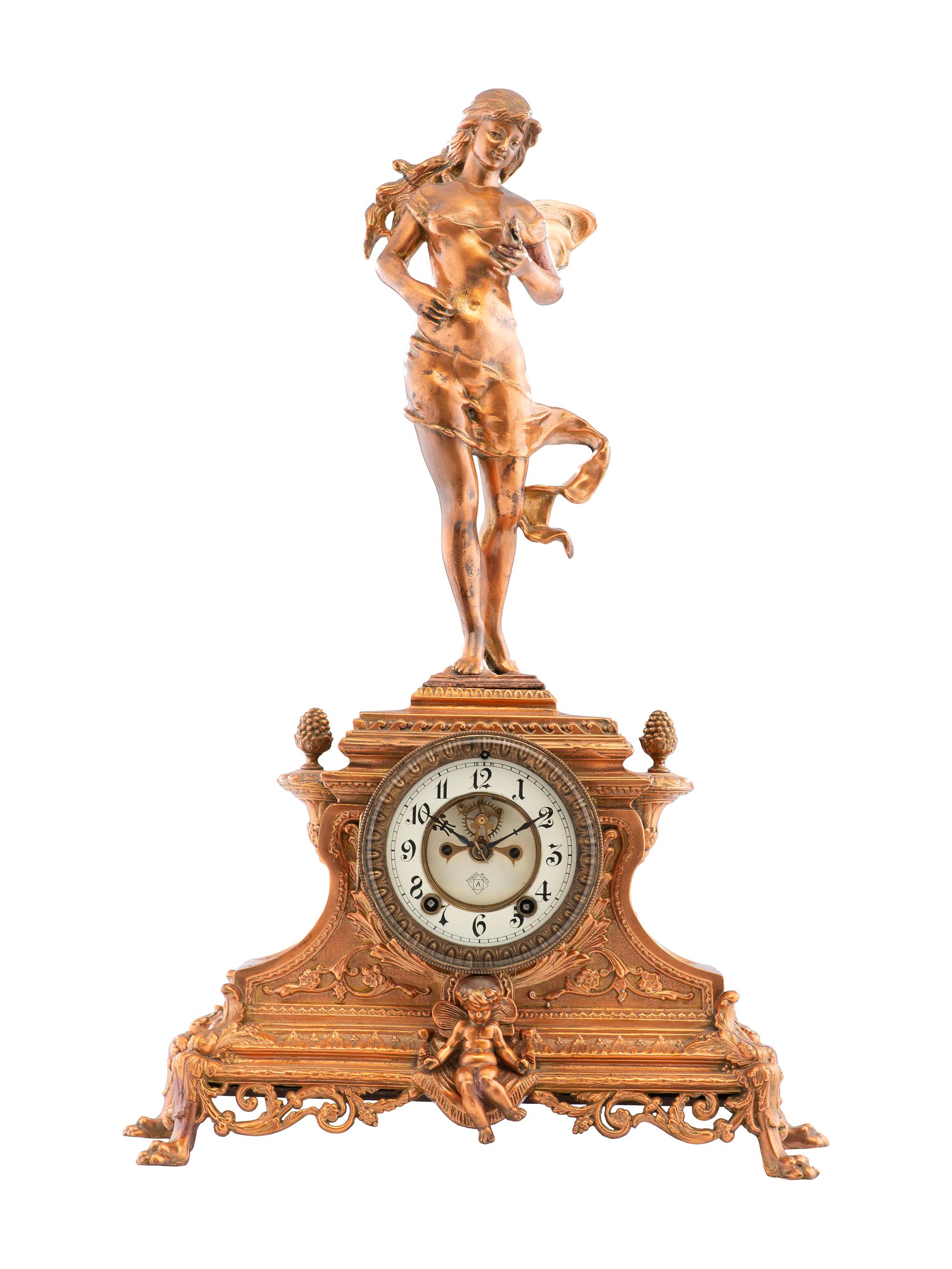 An Ansonia Figural Mantel Clock