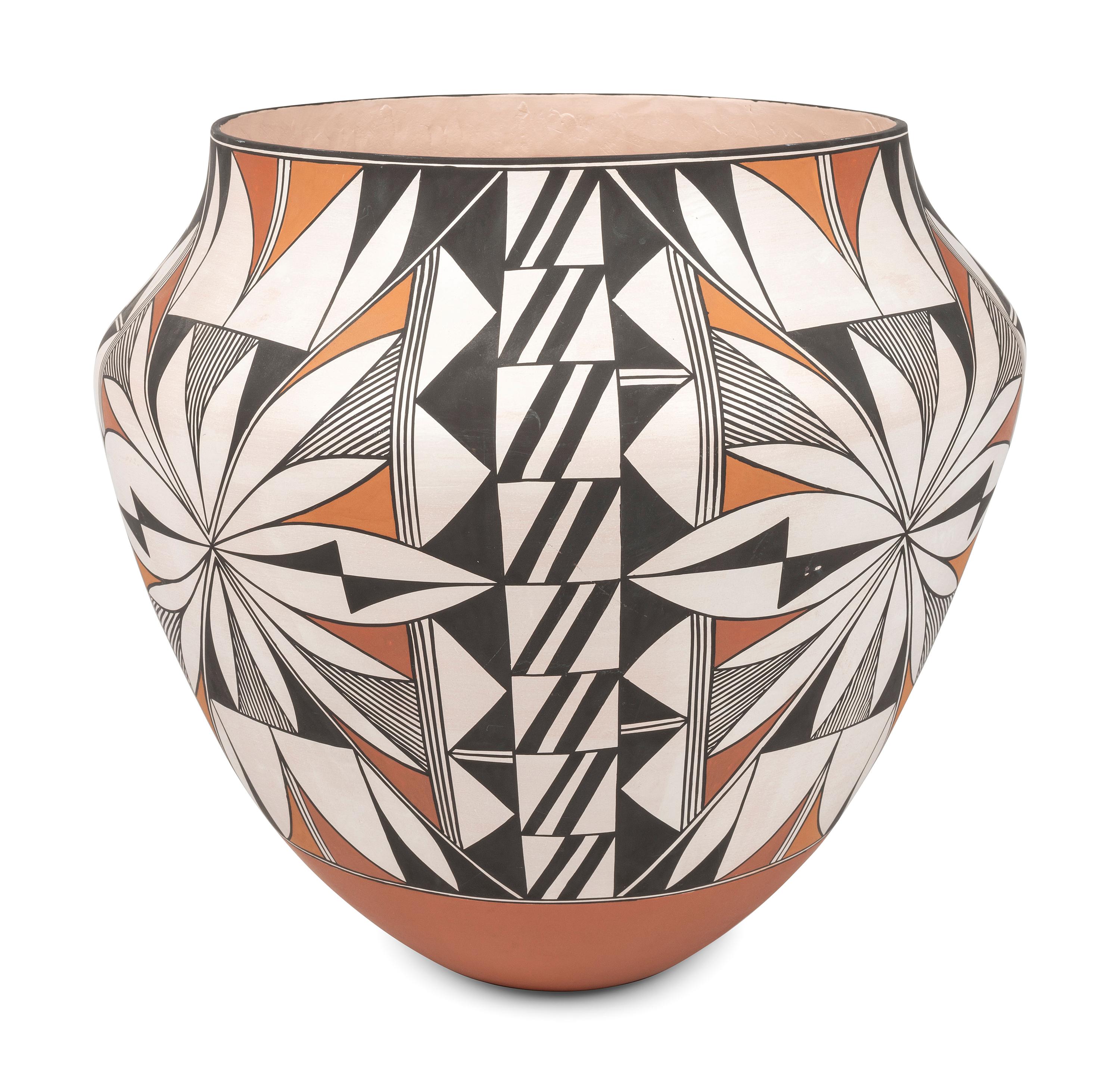 Large Polychrome Pottery Olla