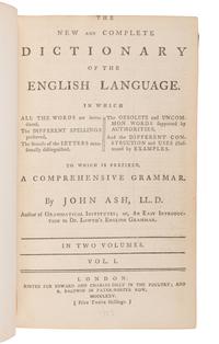 [HARDY, Thomas, Sr. (1811-1892), and HARDY, Thomas, Jr. (1840-1928), their copy]. ASH, John. The New and Complete Dictionary of the English Language . London: Edward and Charles Dilly, 1775.