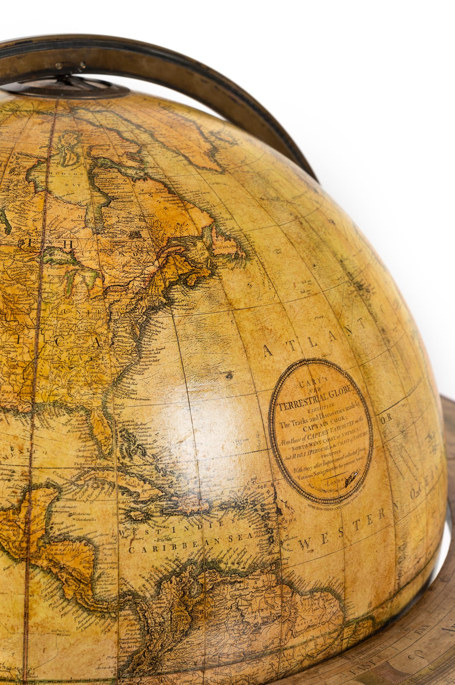 An English Mahogany Eighteen-Inch Terrestrial Globe