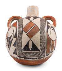 Acoma Painted Pottery Canteen