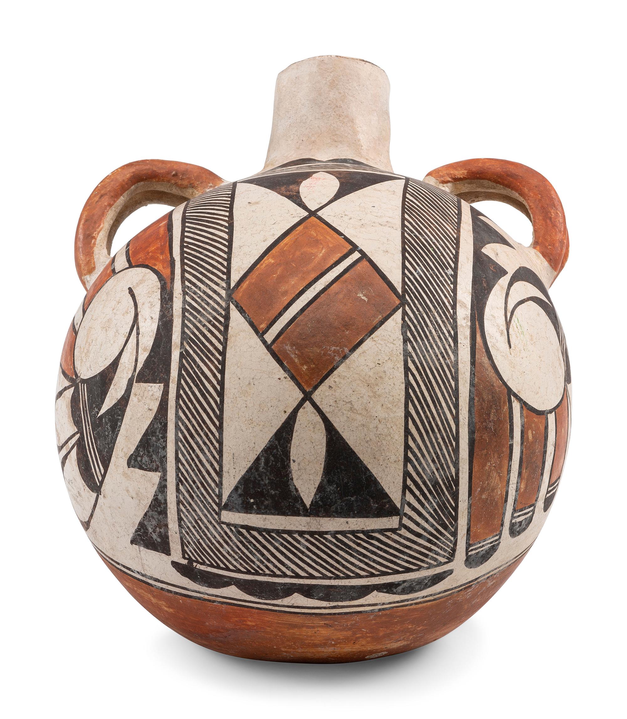 Acoma Painted Pottery Canteen