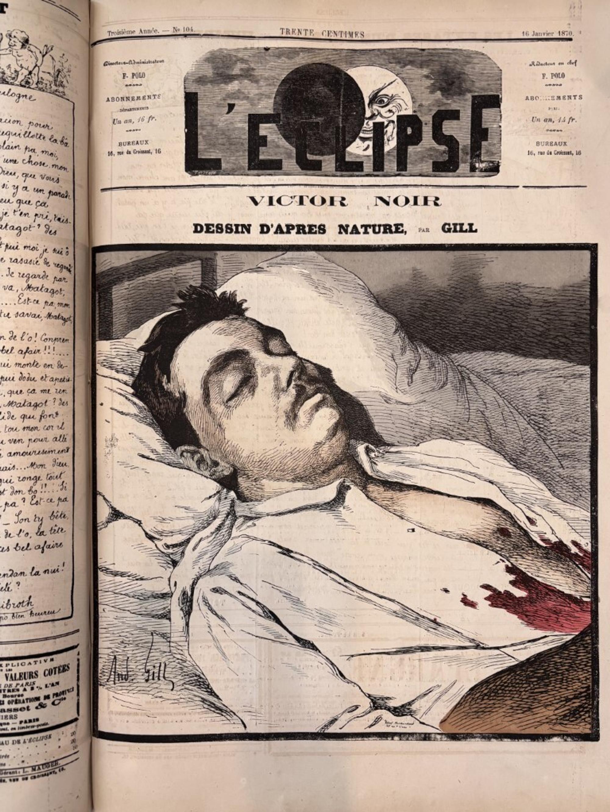 L'Eclipse Satirical Weekly Journal Bound in 3 Folios, Illustrations by Andre Gill