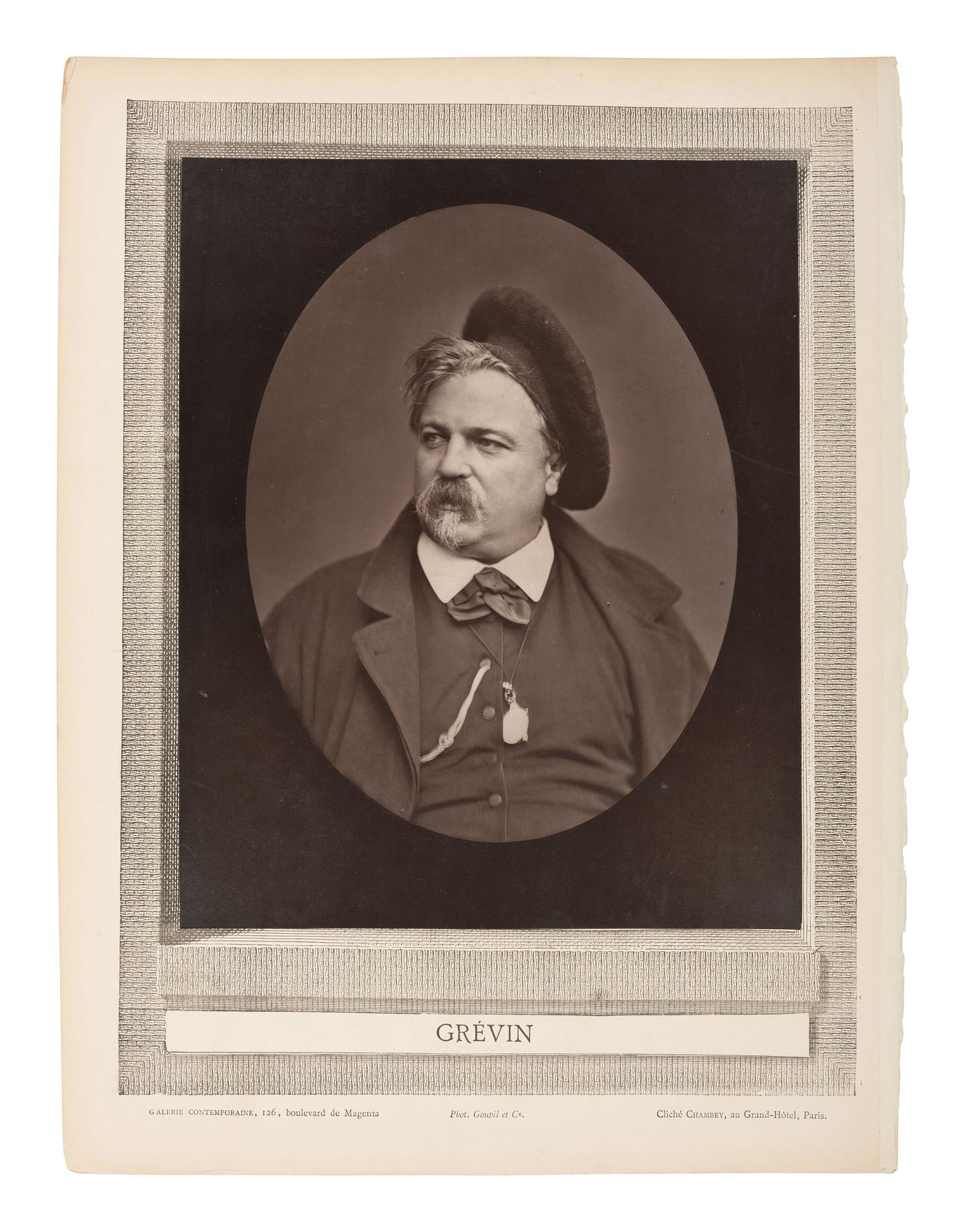 [EARLY PHOTOGRAPHY]. 4 woodburytypes of French subjects, incl. Grévin, Sarcey, David, and Lambert.