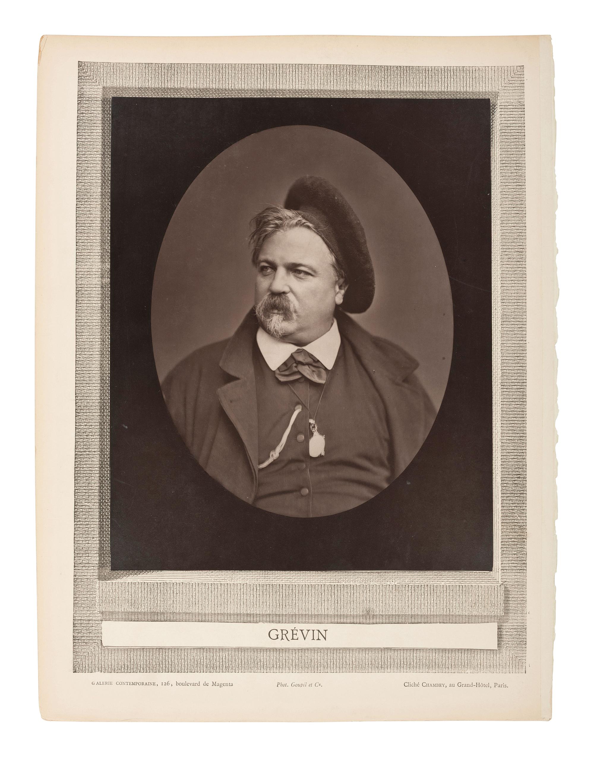 [EARLY PHOTOGRAPHY]. 4 woodburytypes of French subjects, incl. Grévin, Sarcey, David, and Lambert.