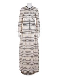 Chanel Silk Striped Skirt Ensemble, 1990s