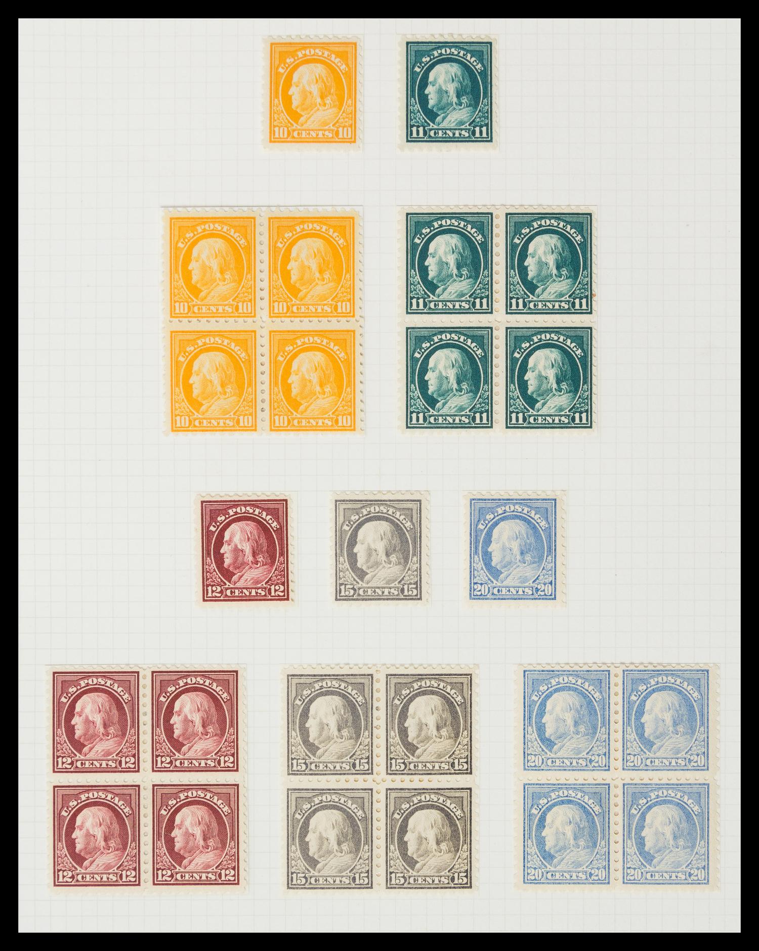 A Collection of United States Regular Issue Stamps — 1912-1917