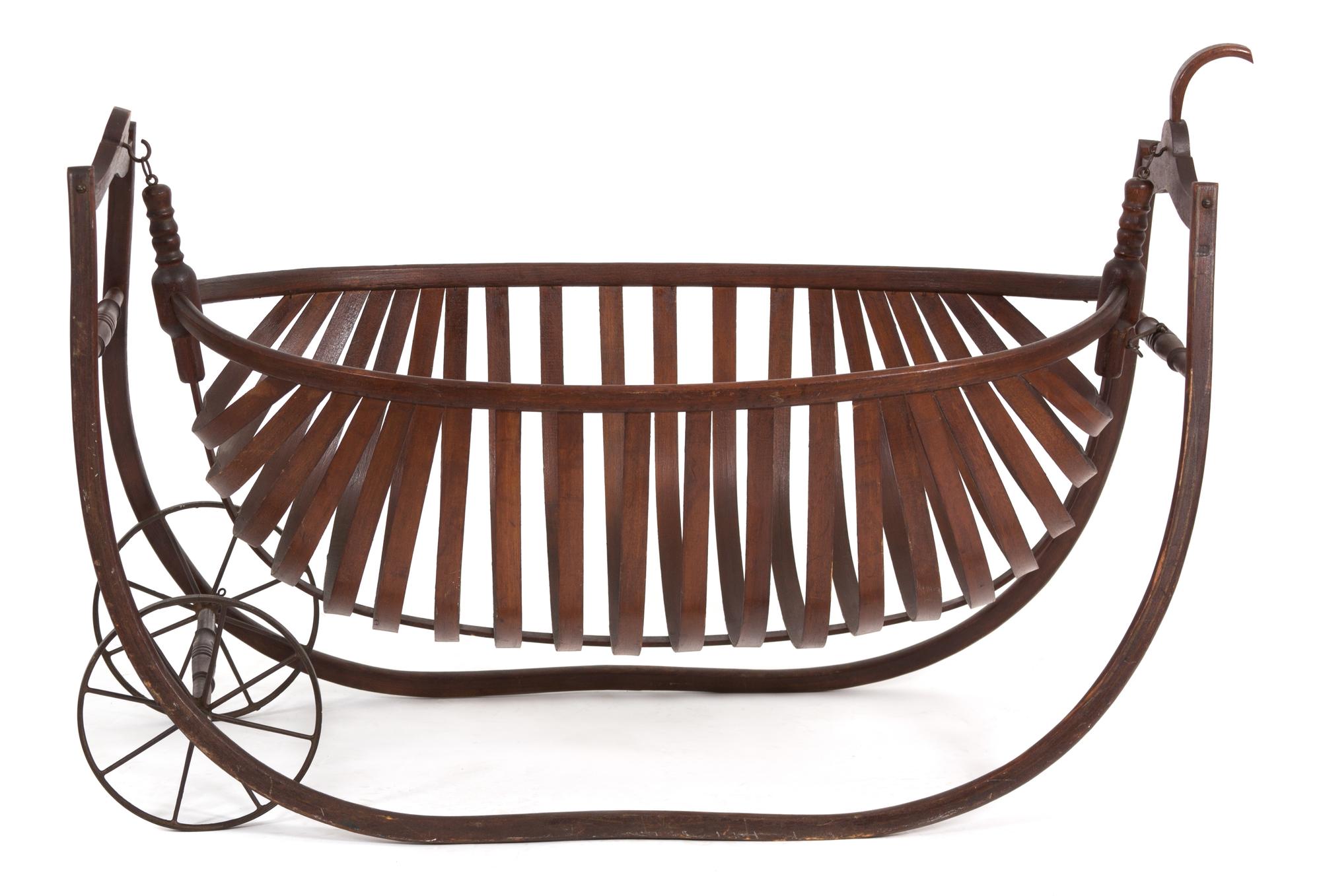 A Bentwood Field Cradle Height 30 x width 21 x depth 47 inches. — 19TH CENTURY