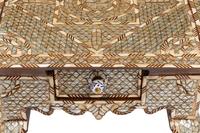A Pair of Syrian Pewter and Mother-of-Pearl Inlaid Side Tables