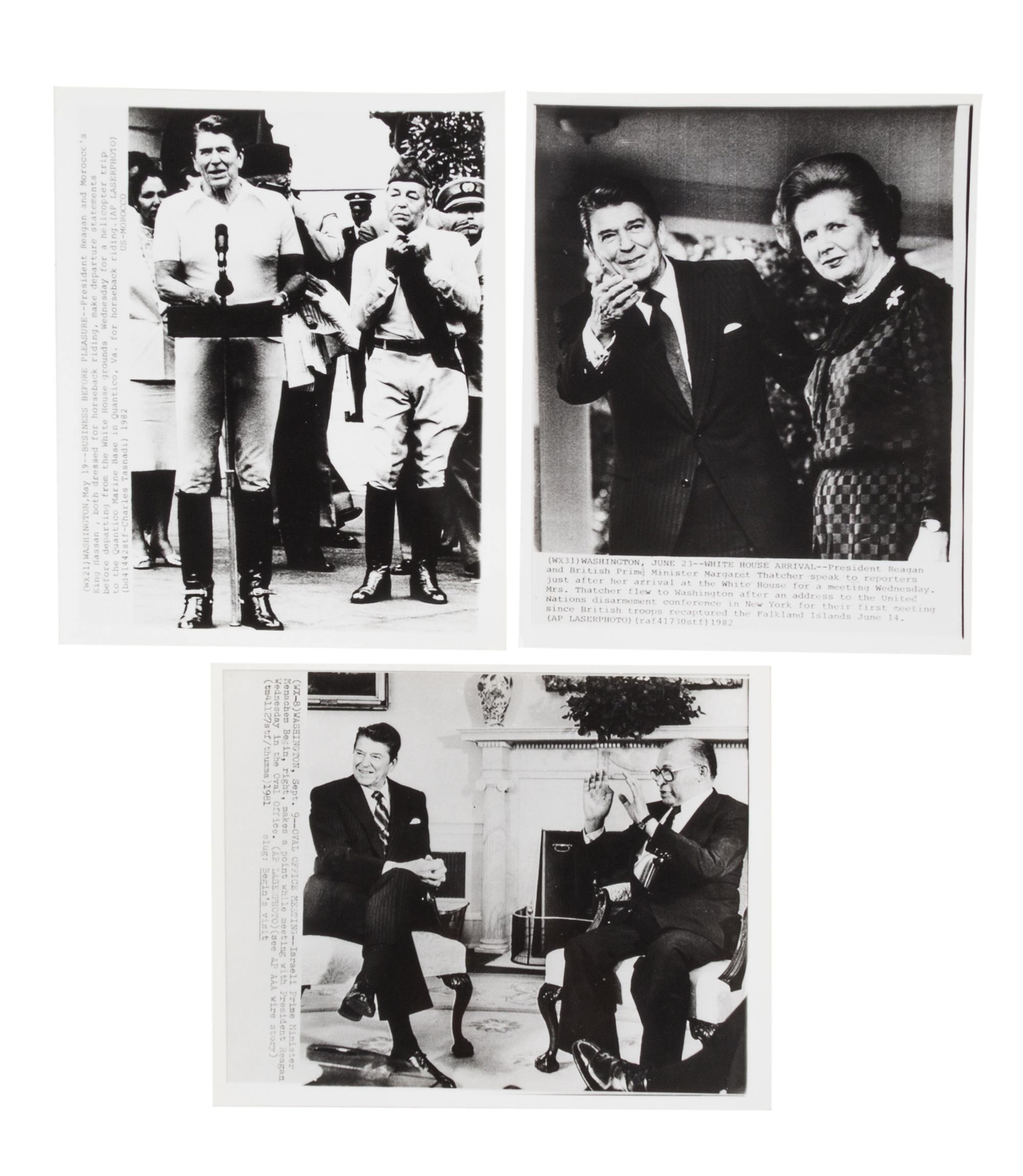 (NATIONAL ENQUIRER; REAGAN, RONALD) 9 photos, credits to Wide World Photos, United Press and People.
