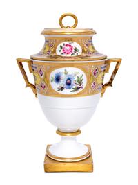 A Paris Porcelain ' Church Gresley' Fruit Cooler and Cover