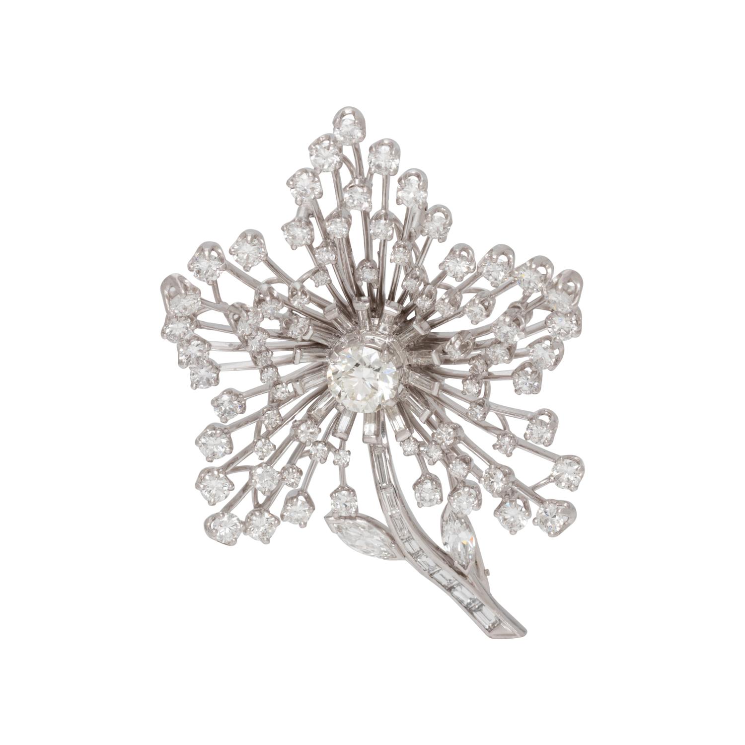 DIAMOND FLOWER BROOCH