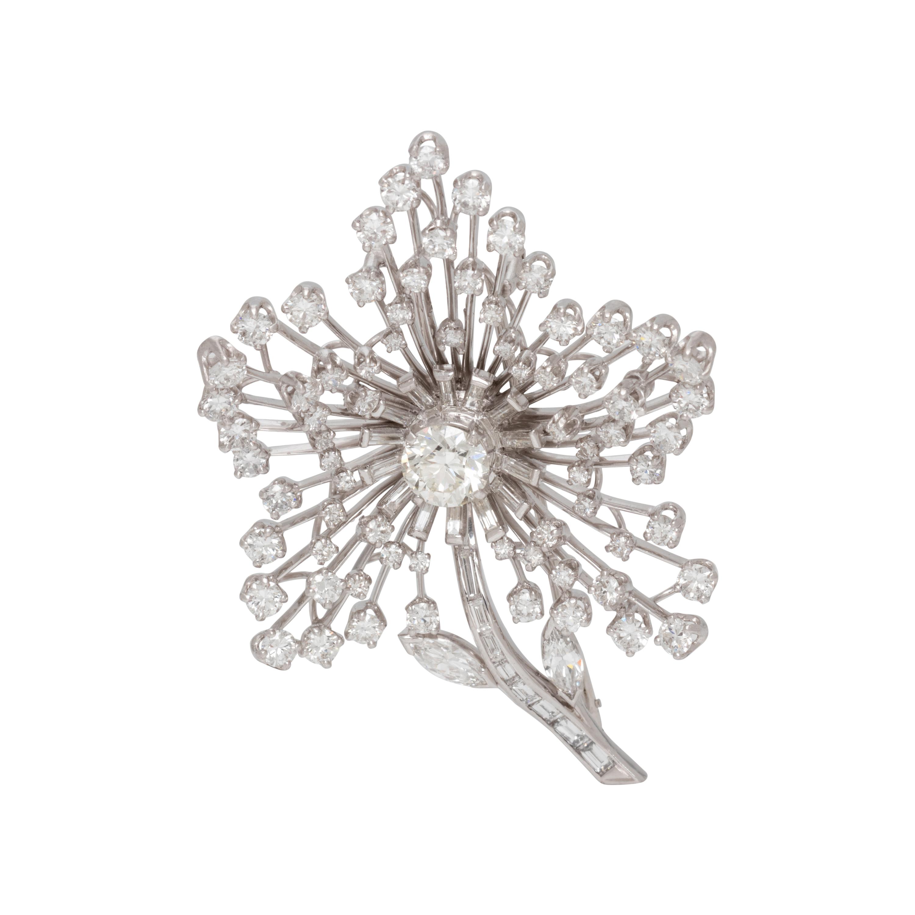 DIAMOND FLOWER BROOCH