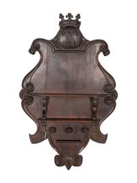A Pair of Large Continental Cartouche-Form Hunting Lodge Pipe Racks
