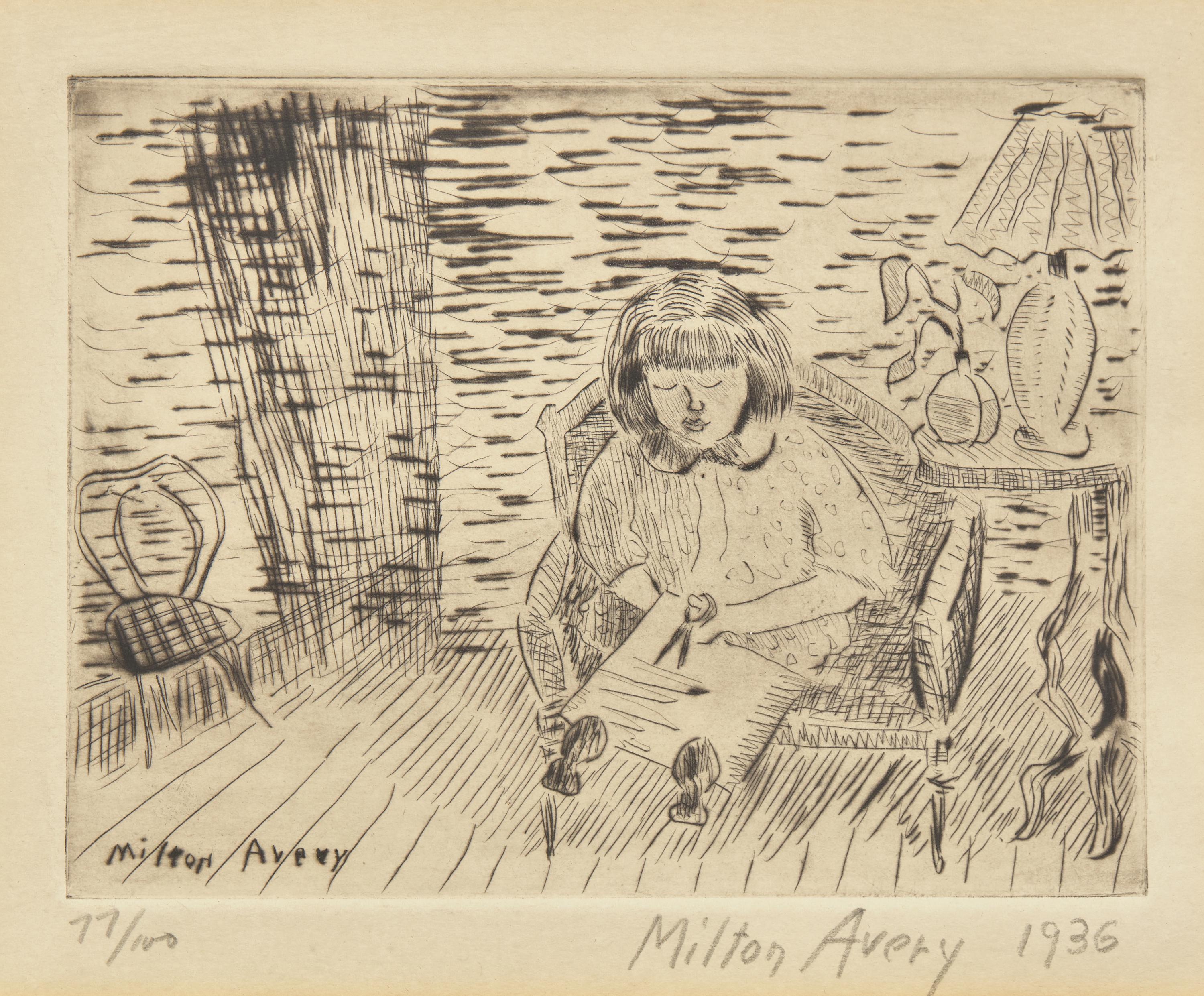 Child Cutting, 1936