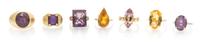 A Collection of 14 Karat Gold and Gemstone Rings, 29.10 dwts.