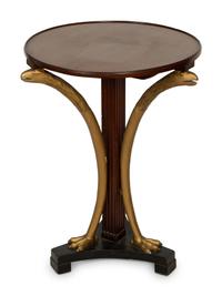 An Empire Style Parcel Gilt Mahogany Side Table