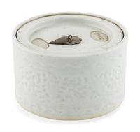 A Chinese Molded White Glazed Porcelain Covered Jar