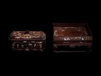 Two Mother-of-Pearl Inlaid Hardwood Scholar's Articles