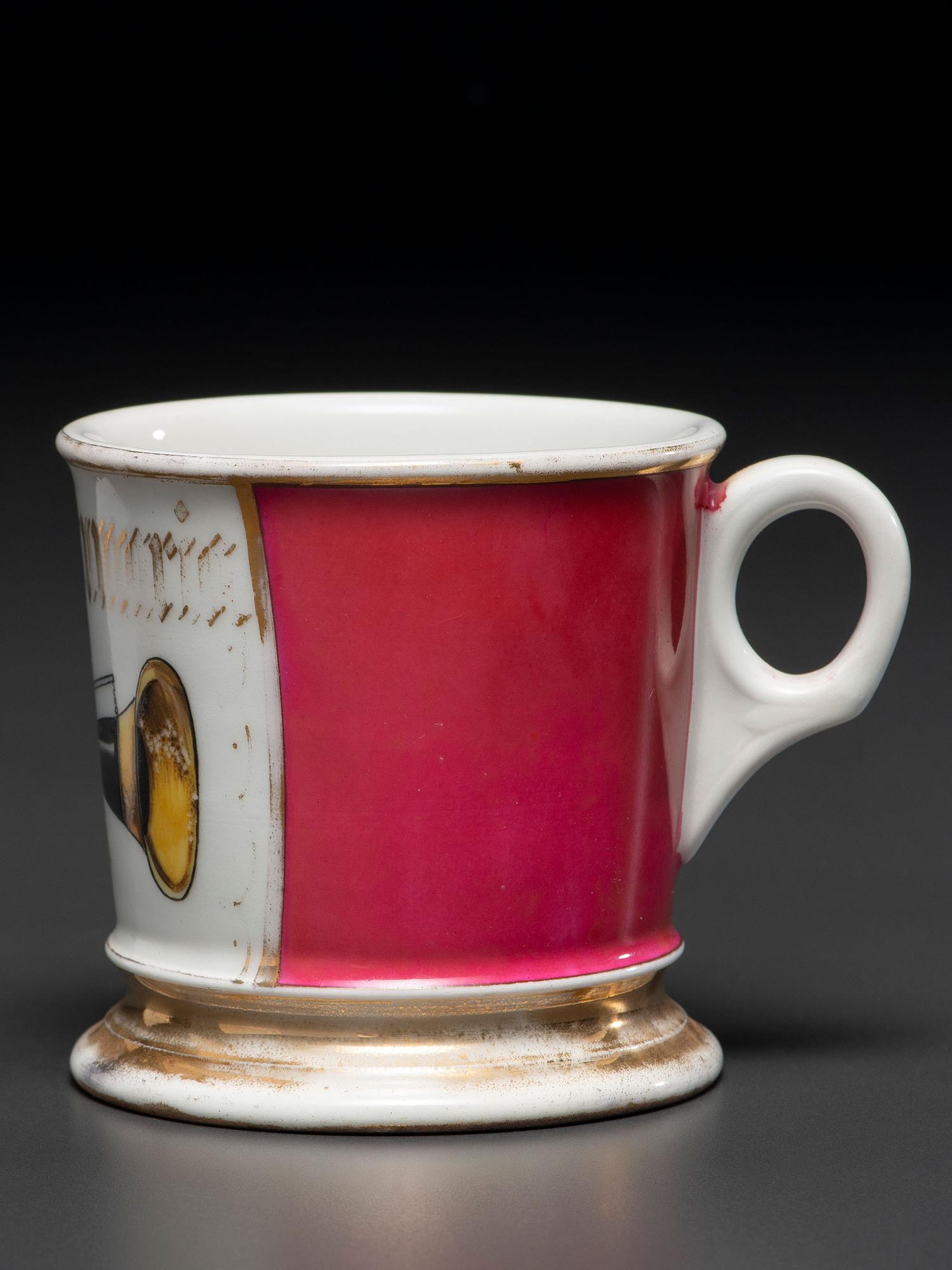 A Porcelain Shaving Mug Depicting a Cylinder Phonograph