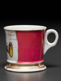 A Porcelain Shaving Mug Depicting a Cylinder Phonograph