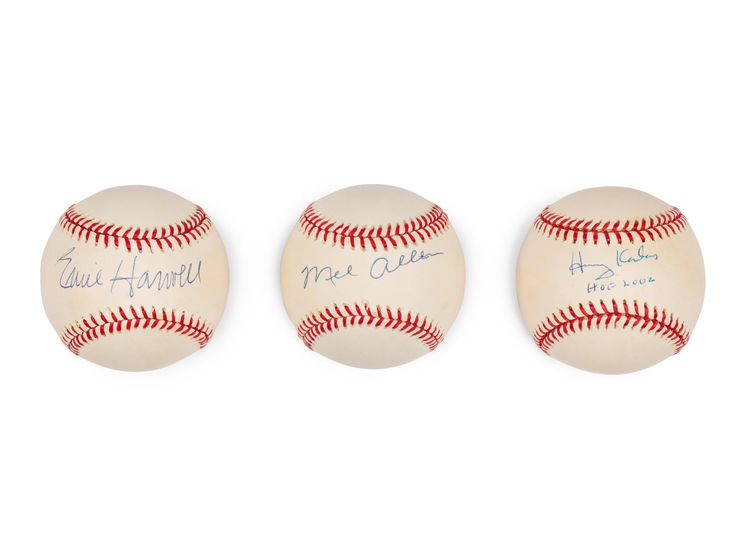 A Group of Hall of Fame Broadcaster Signed Autograph Baseballs