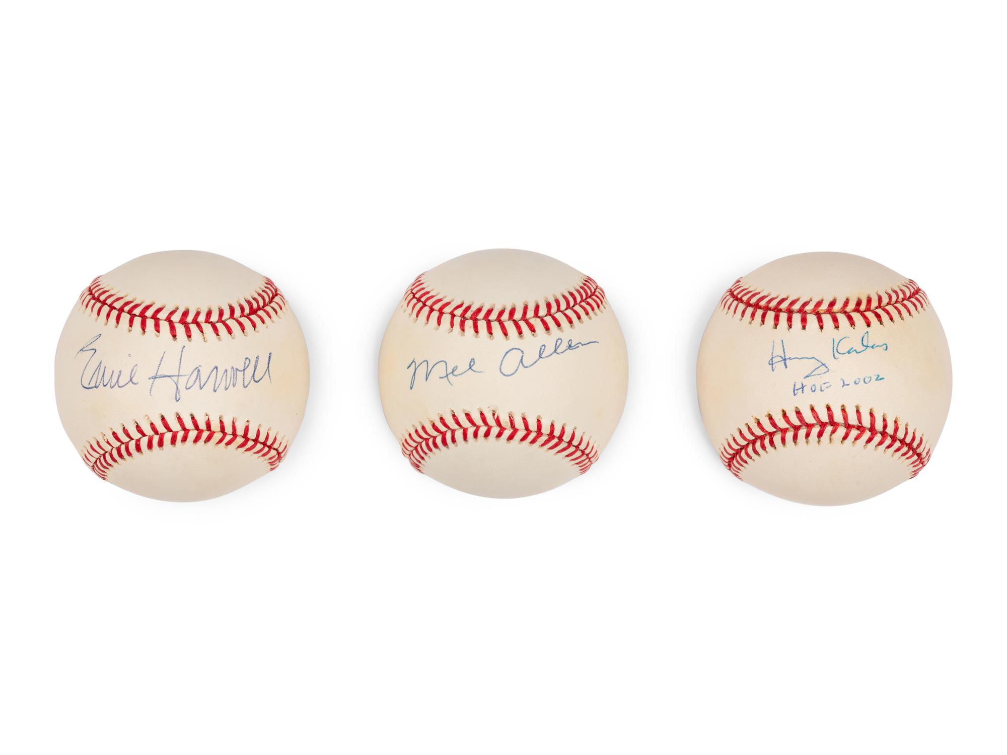 A Group of Hall of Fame Broadcaster Signed Autograph Baseballs