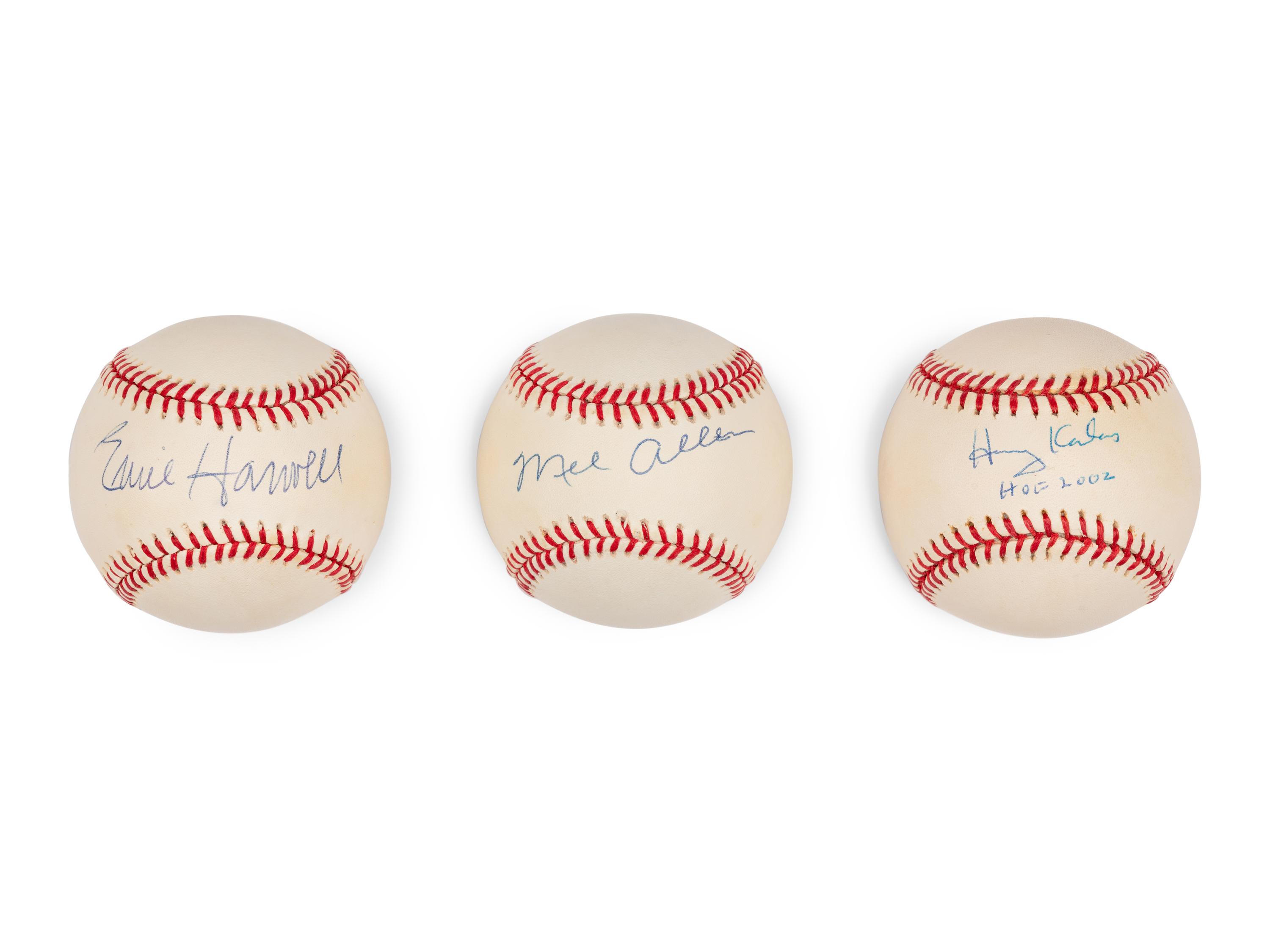 A Group of Hall of Fame Broadcaster Signed Autograph Baseballs