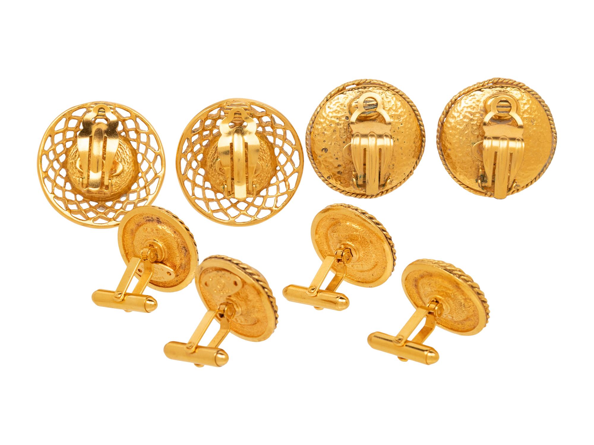 Chanel, Two Pairs of Ear Clips & Two Sets of Cufflinks