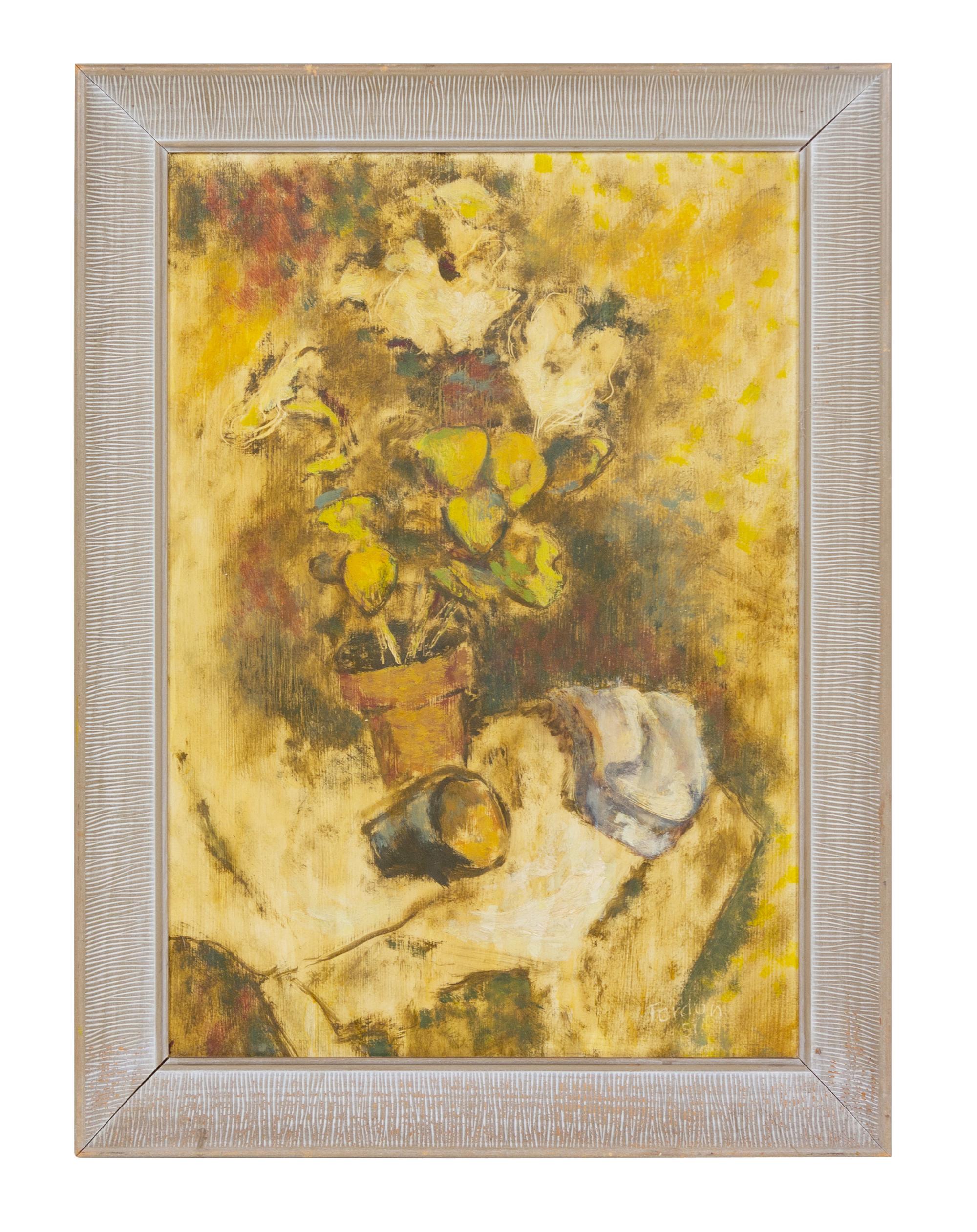 Sophie Fordon (20th century) Still Life with Potted Flowers…