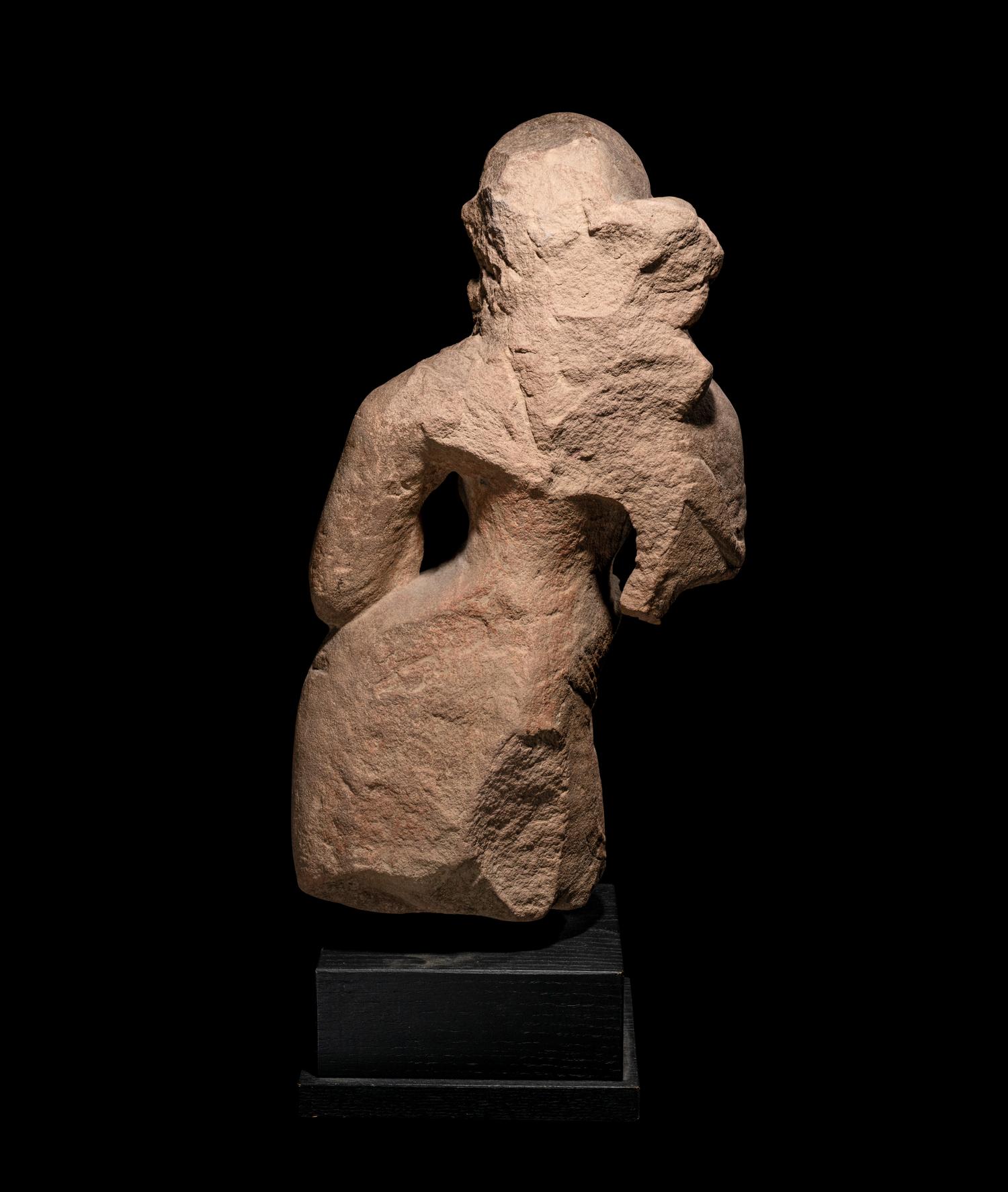 An Indian Red Sandstone Figure of a Female Deity