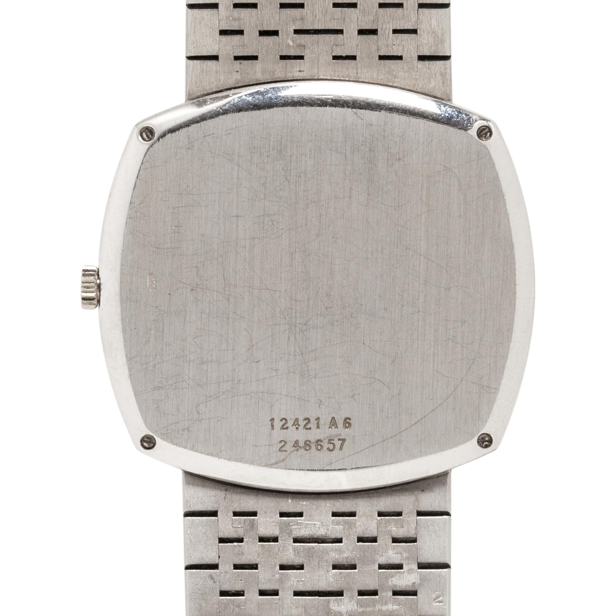 PIAGET, 18K WHITE GOLD AND TIGER'S EYE WATCH