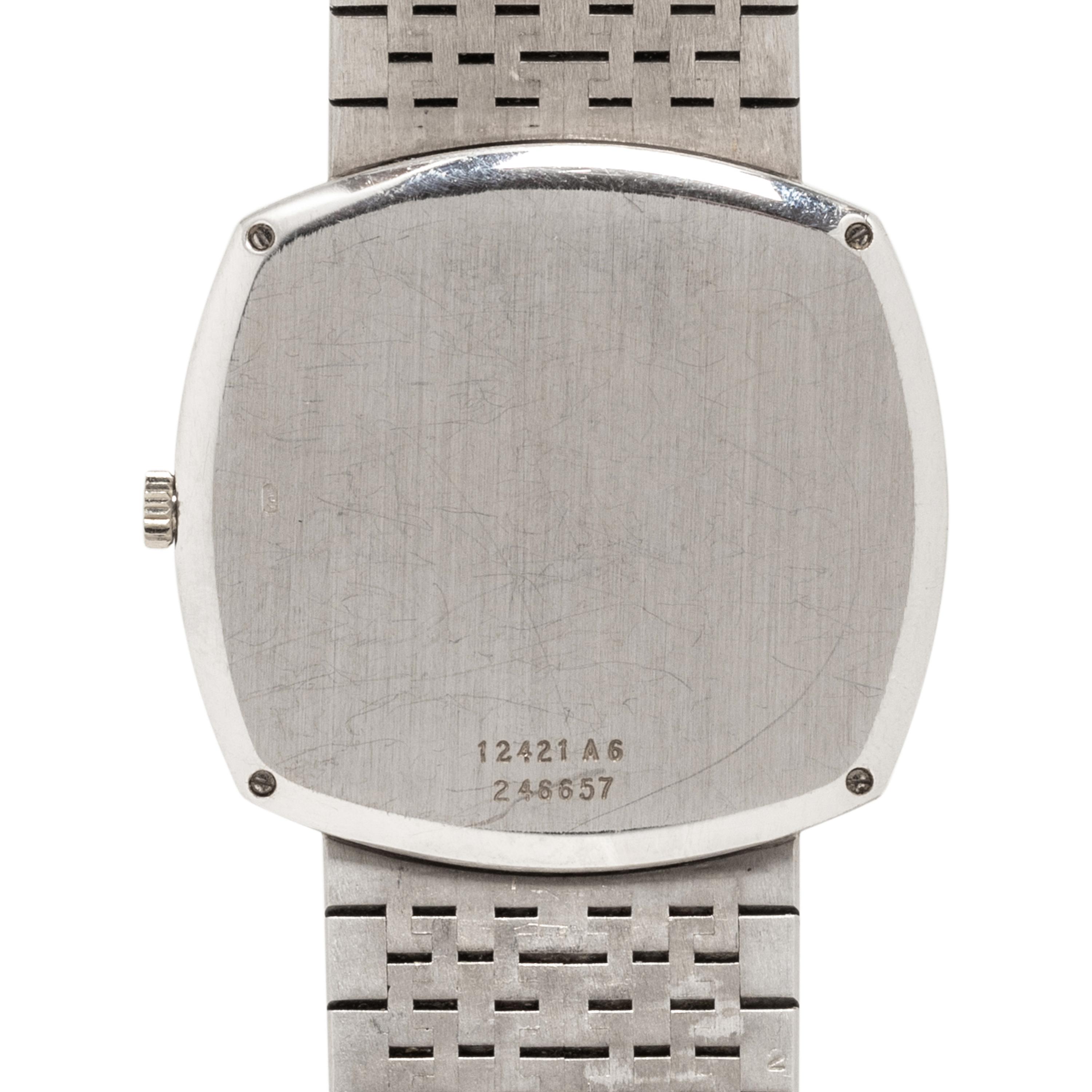 PIAGET, 18K WHITE GOLD AND TIGER'S EYE WATCH