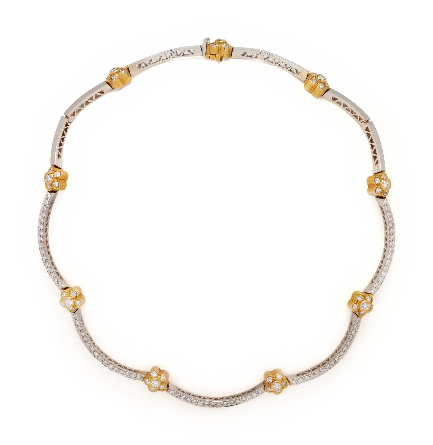 ASPERY & GULDAG, BICOLOR GOLD AND DIAMOND NECKLACE