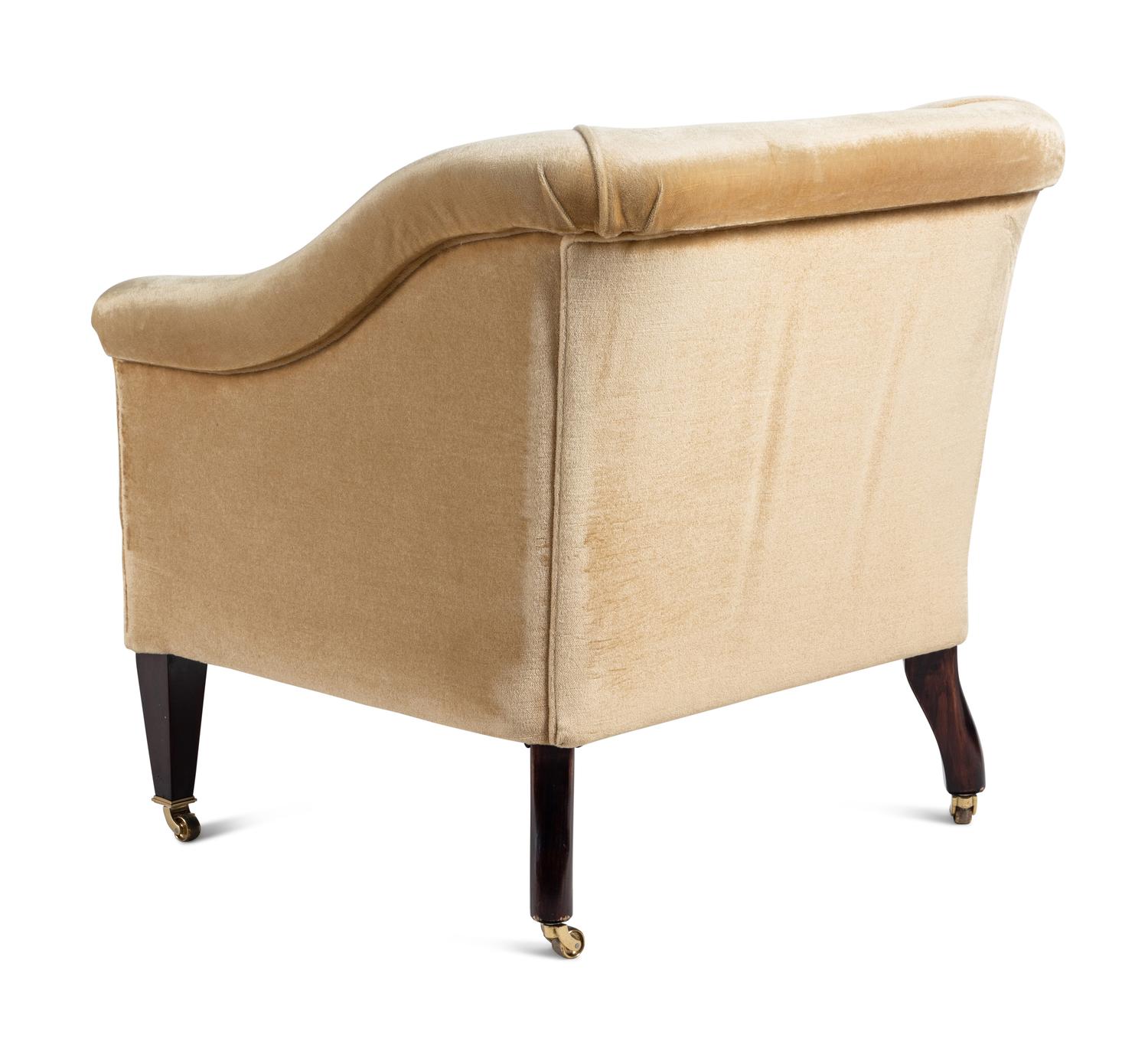 A Pair of George Smith Velvet Upholstered Armchairs