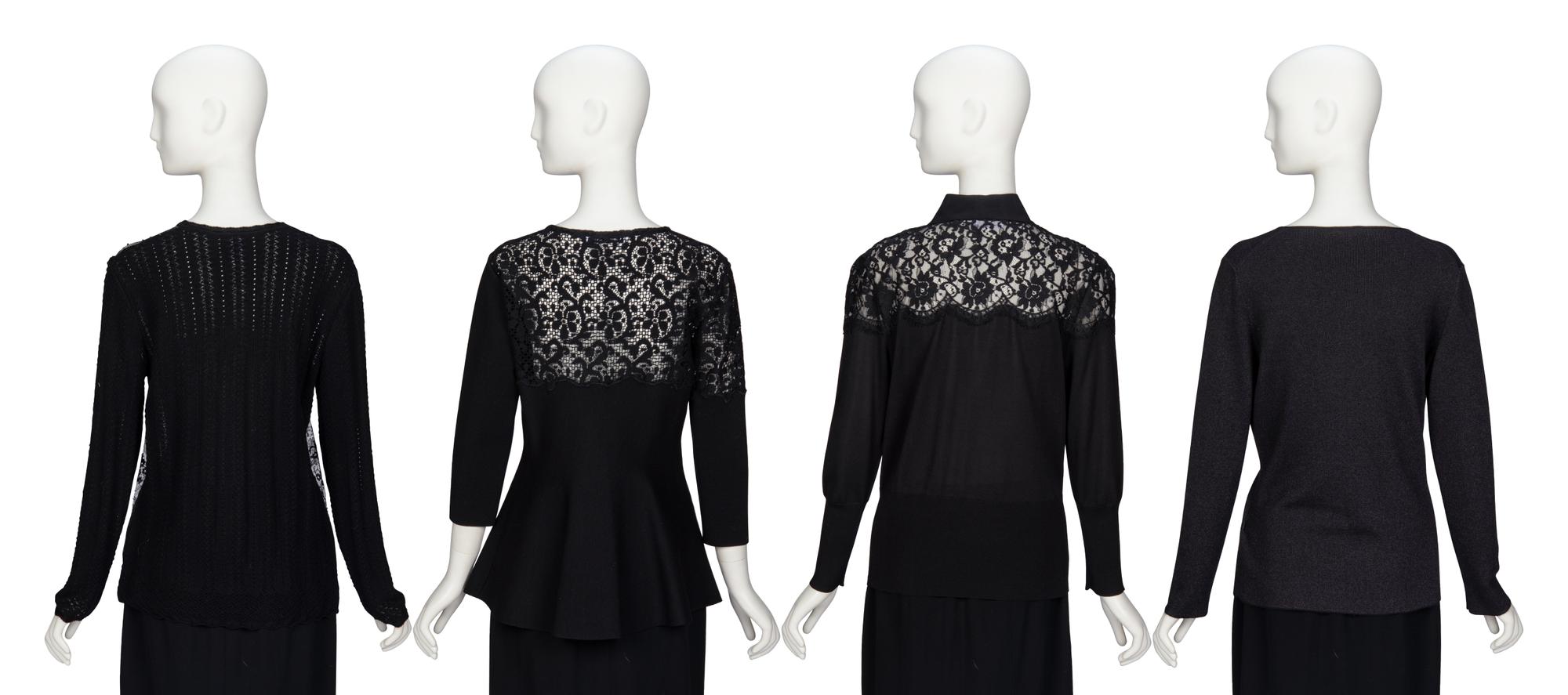 Four Designer Knit Black Tops Including Christian Dior and Tom Ford