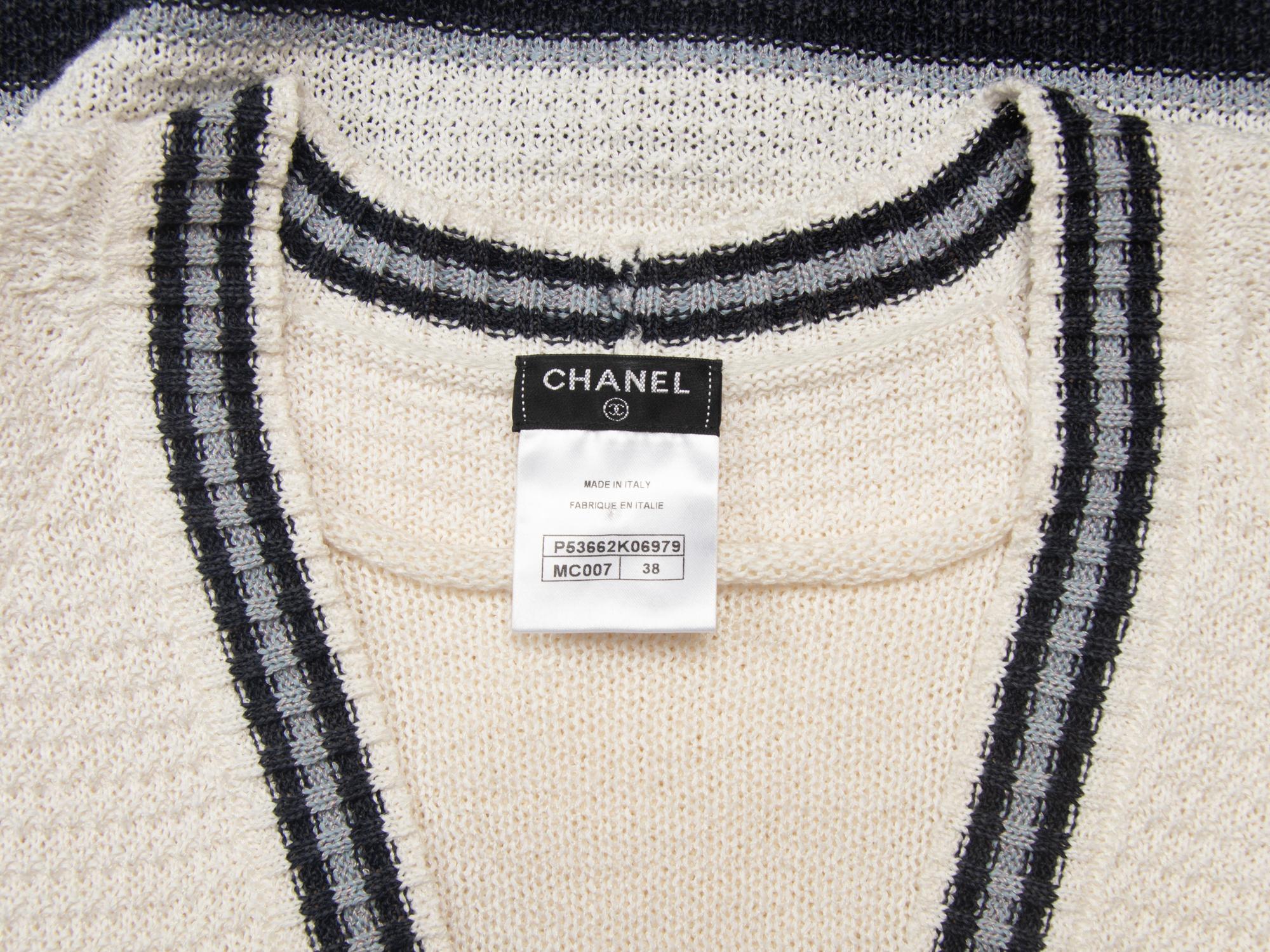 CHANEL STRIPED KNIT DRESS