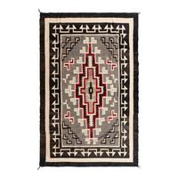 Navajo Two Grey Hills Weaving, with Turquoise Accents [Rug]