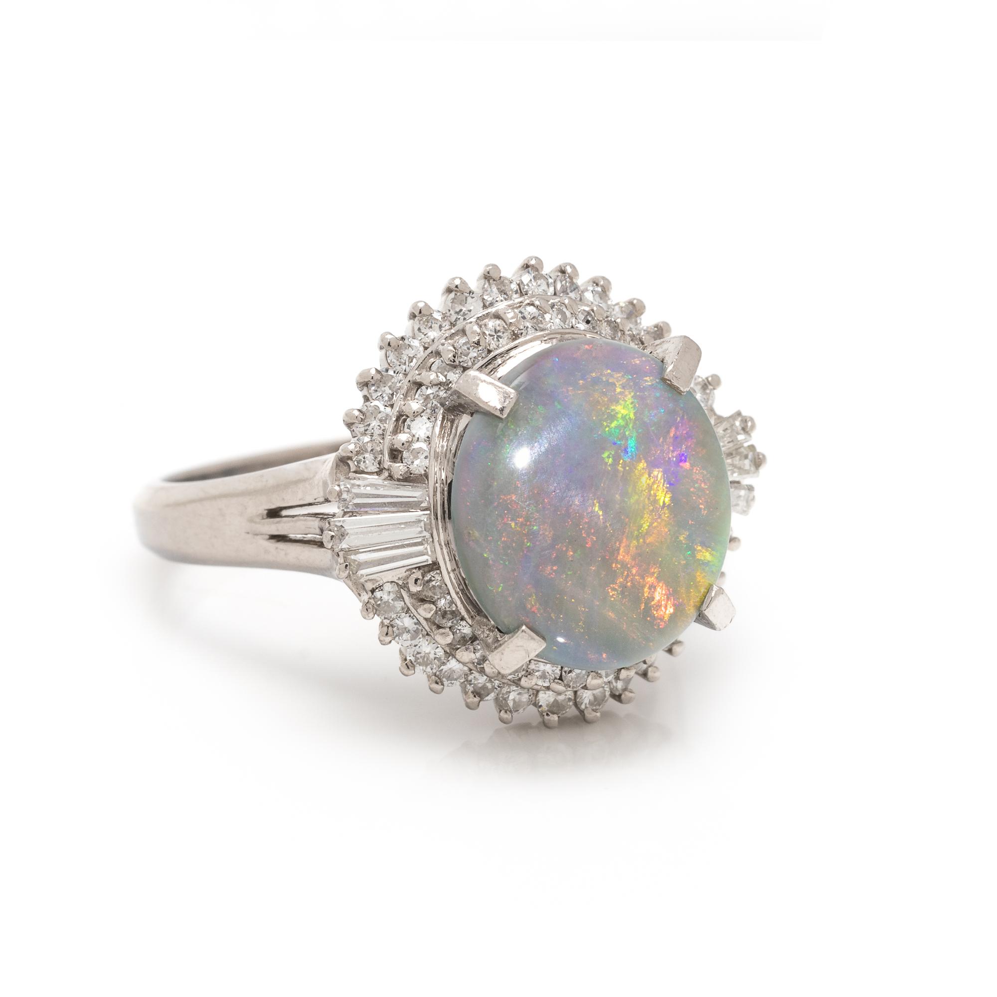 BOULDER OPAL AND DIAMOND RING