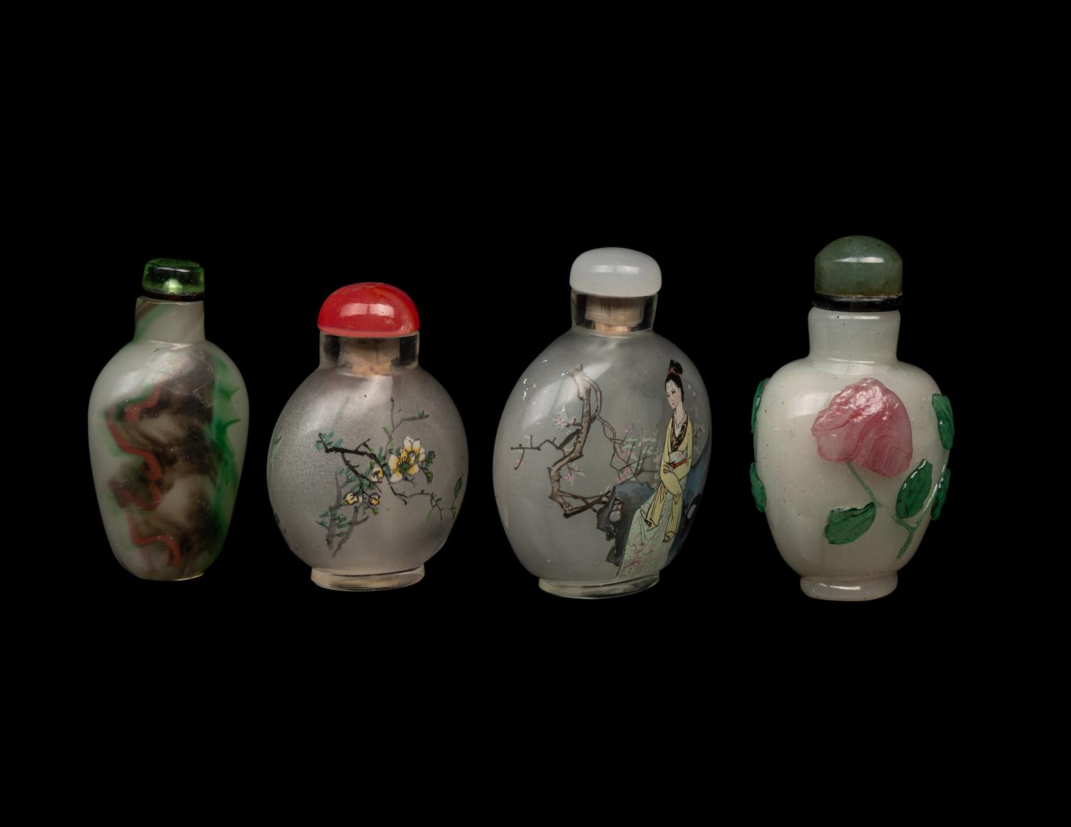 Four Chinese Glass Snuff Bottles