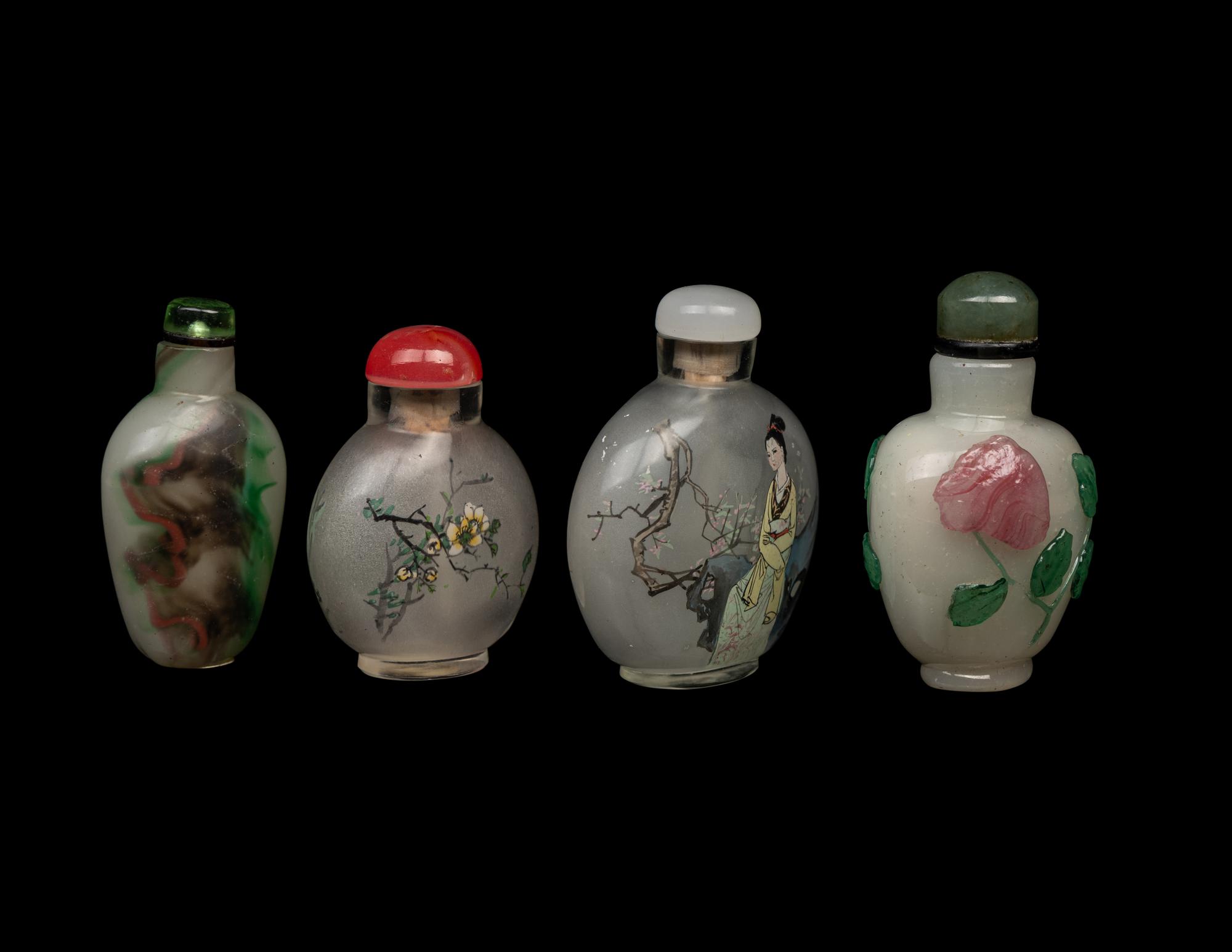 Four Chinese Glass Snuff Bottles