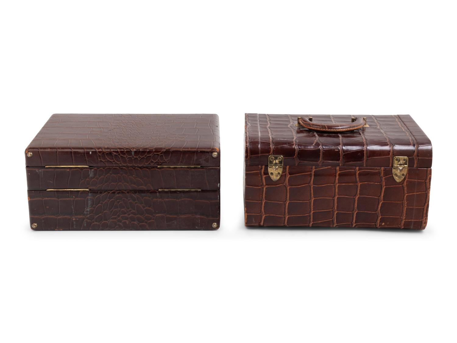 Two Leather Veneered Valises