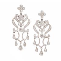 Diamond and White Gold Chandelier Earrings