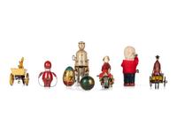 Six Tin Mechanical Figural Toys