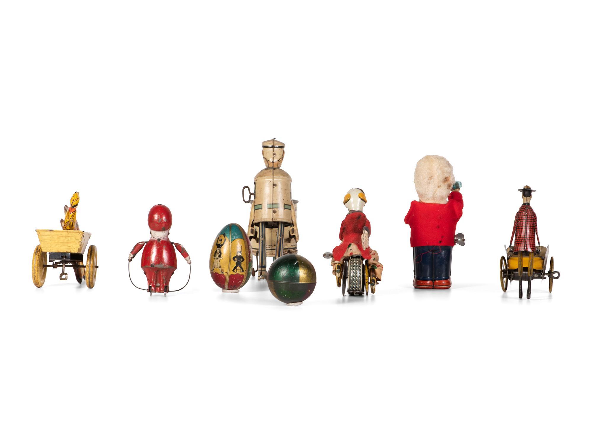 Six Tin Mechanical Figural Toys