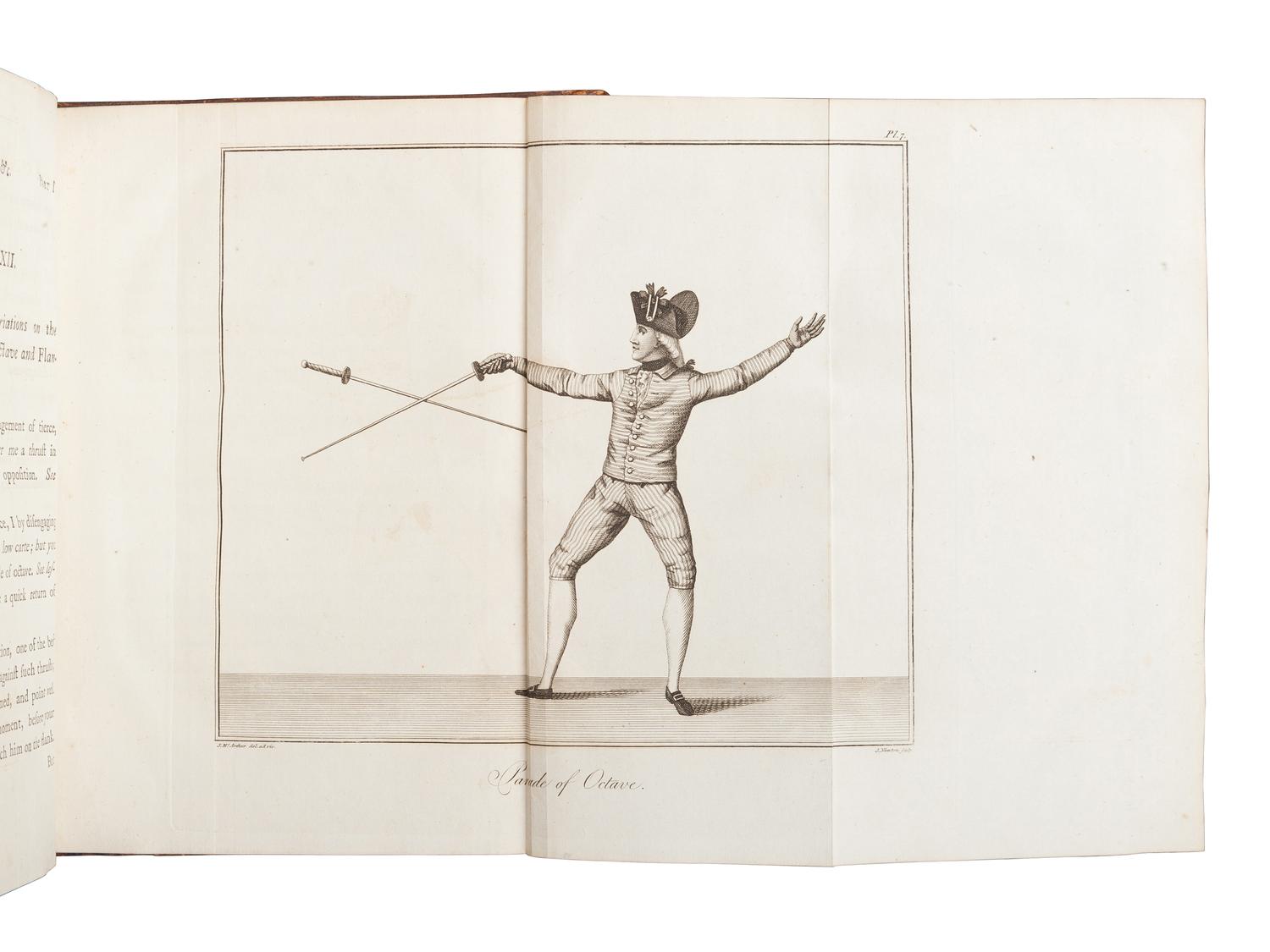 McARTHUR, John (1755-1840). The Army and Navy Gentleman's Companion; or a New and Complete Treatise on the Theory and Practice of Fencing. London: for J. Murray, 1784.