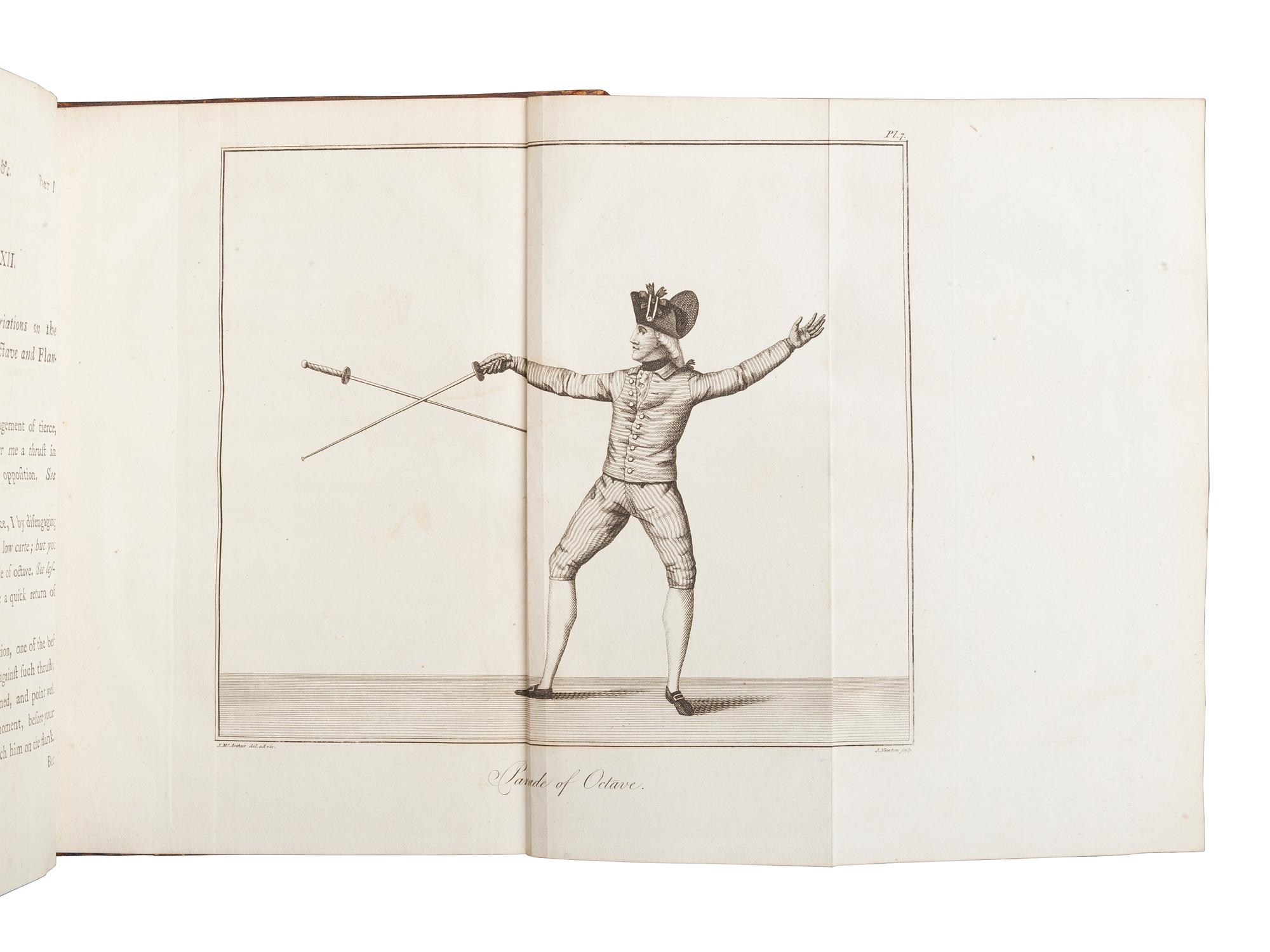McARTHUR, John (1755-1840). The Army and Navy Gentleman's Companion; or a New and Complete Treatise on the Theory and Practice of Fencing. London: for J. Murray, 1784.