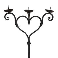 An Iron Three-Light Floor Candelabrum
