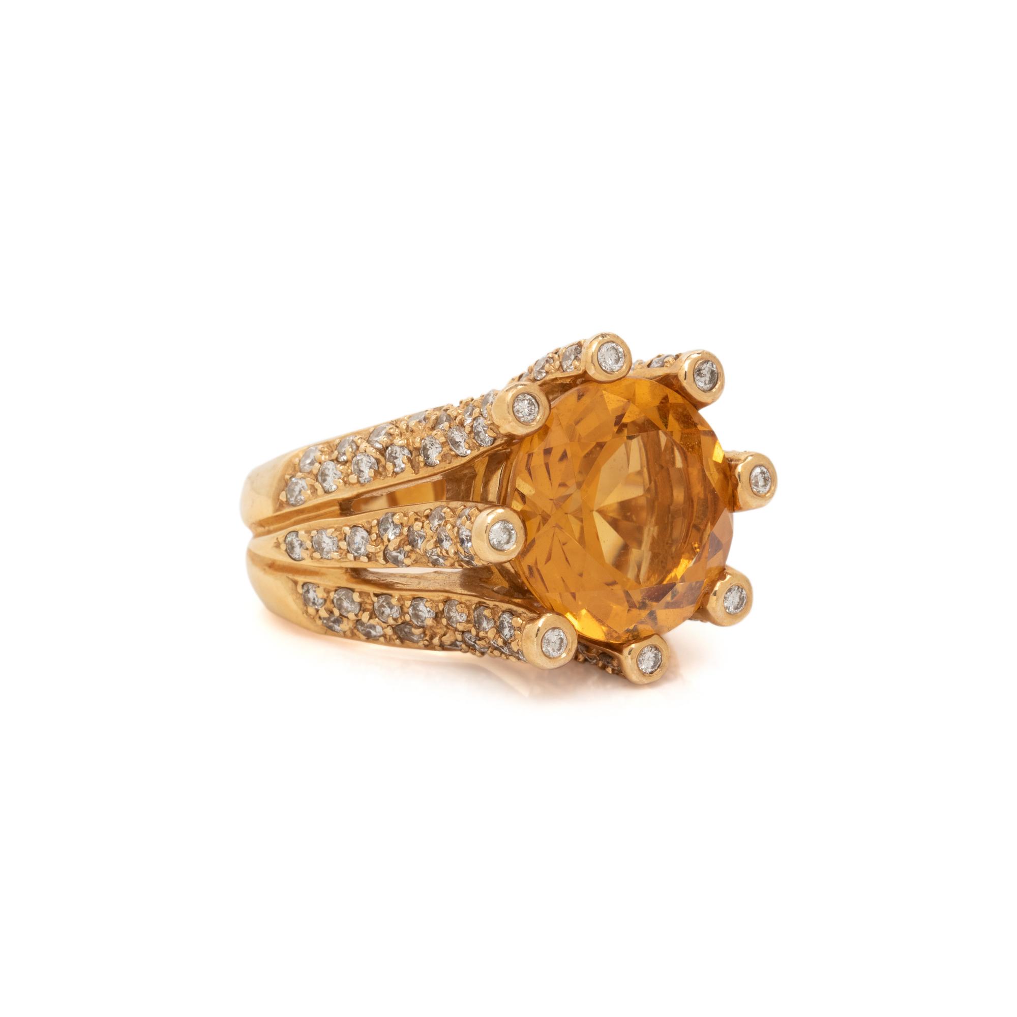 SONIA B., CITRINE AND DIAMOND RING