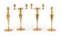 An Empire Style Gilt Bronze Garniture Set Height 13 inches. — 19TH CENTURY